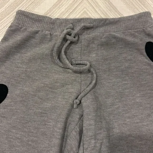 Chaser Girls Grey Joggers with Velvet Black Hearts - Size JS
